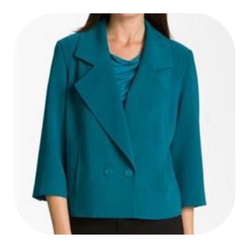 NWT Amber Sun L blue ocean 3/4 sleeve blazer